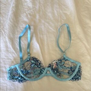 BlueBella Elegant Blue Floral Lace Bra